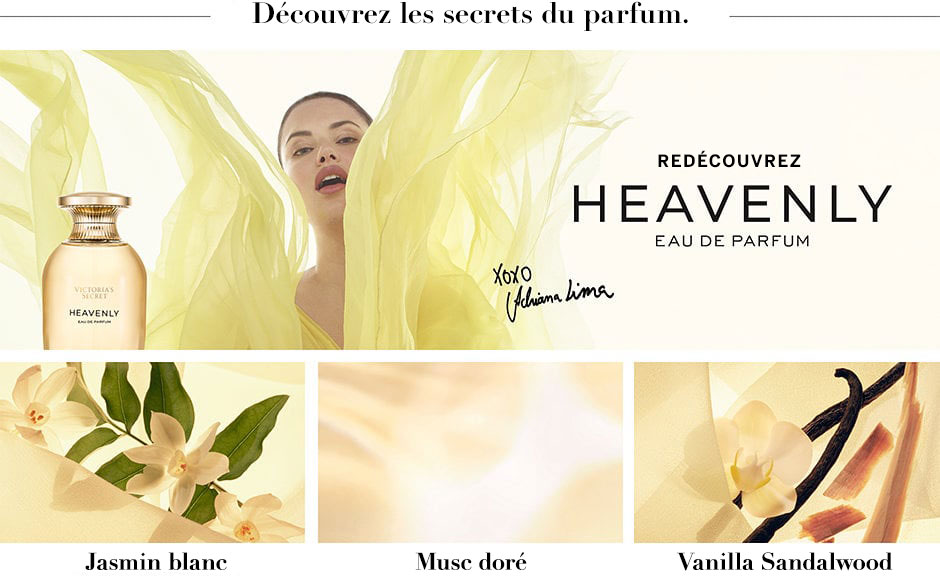 Discover more about the fragrance. Reintroducing Heavenly Eau De Perfum. White Jasmine. Gold Musk. Vanilla Sandalwood.