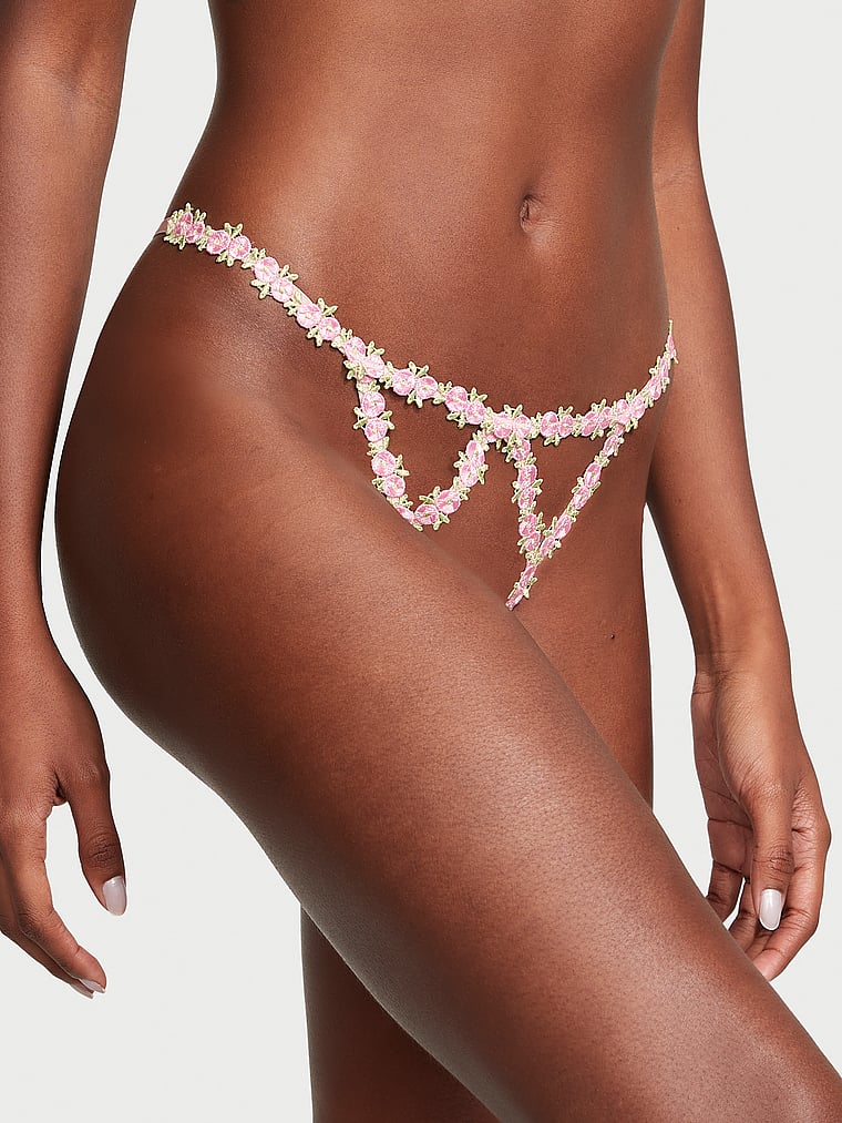 String fendu à broderies boutons de rose - Panties - Victoria's Secret