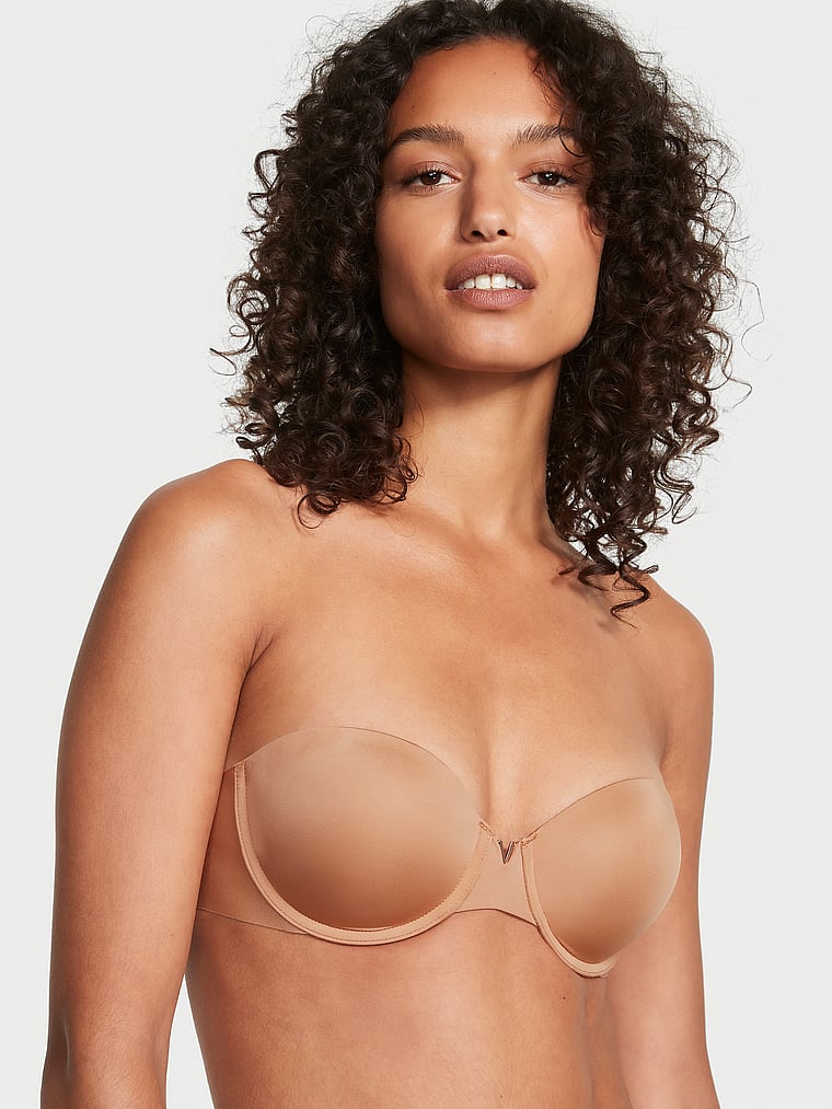 Victoria's Secret, Victoria's Secret Bare Illusions Smooth Uplift Strapless Bra, Toffee, offModelFront, 1 of 1