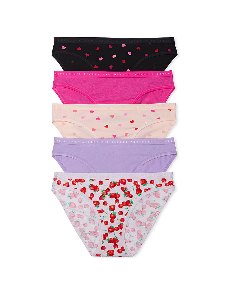 Lot de 5 slips brésiliens en coton stretch - Panties - Victoria's Secret