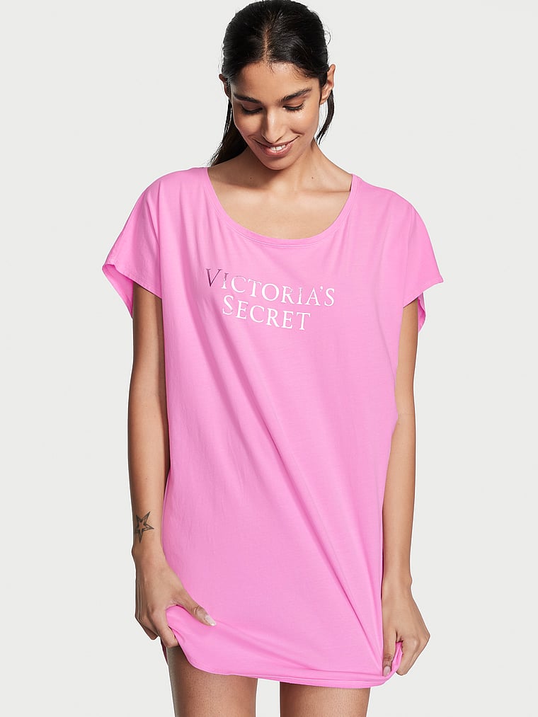 Chemise de nuit à manches chauve-souris en coton léger - Sleep & Lingerie - Victoria's Secret