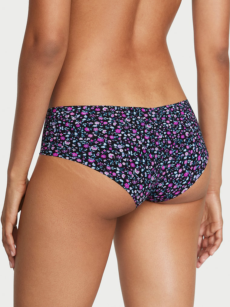 Victoria's Secret, No-Show No-Show Lace Cheeky Panty, Black Ditsy Floral, onModelBack, 2 of 3