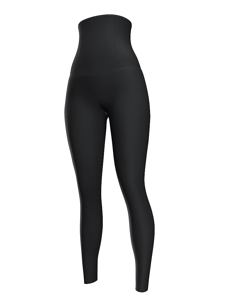 Victoria's Secret, Leonisa Shapewear Extra High-Waisted Firm Compression Leggings, Black, offModelFront, 3 of 4