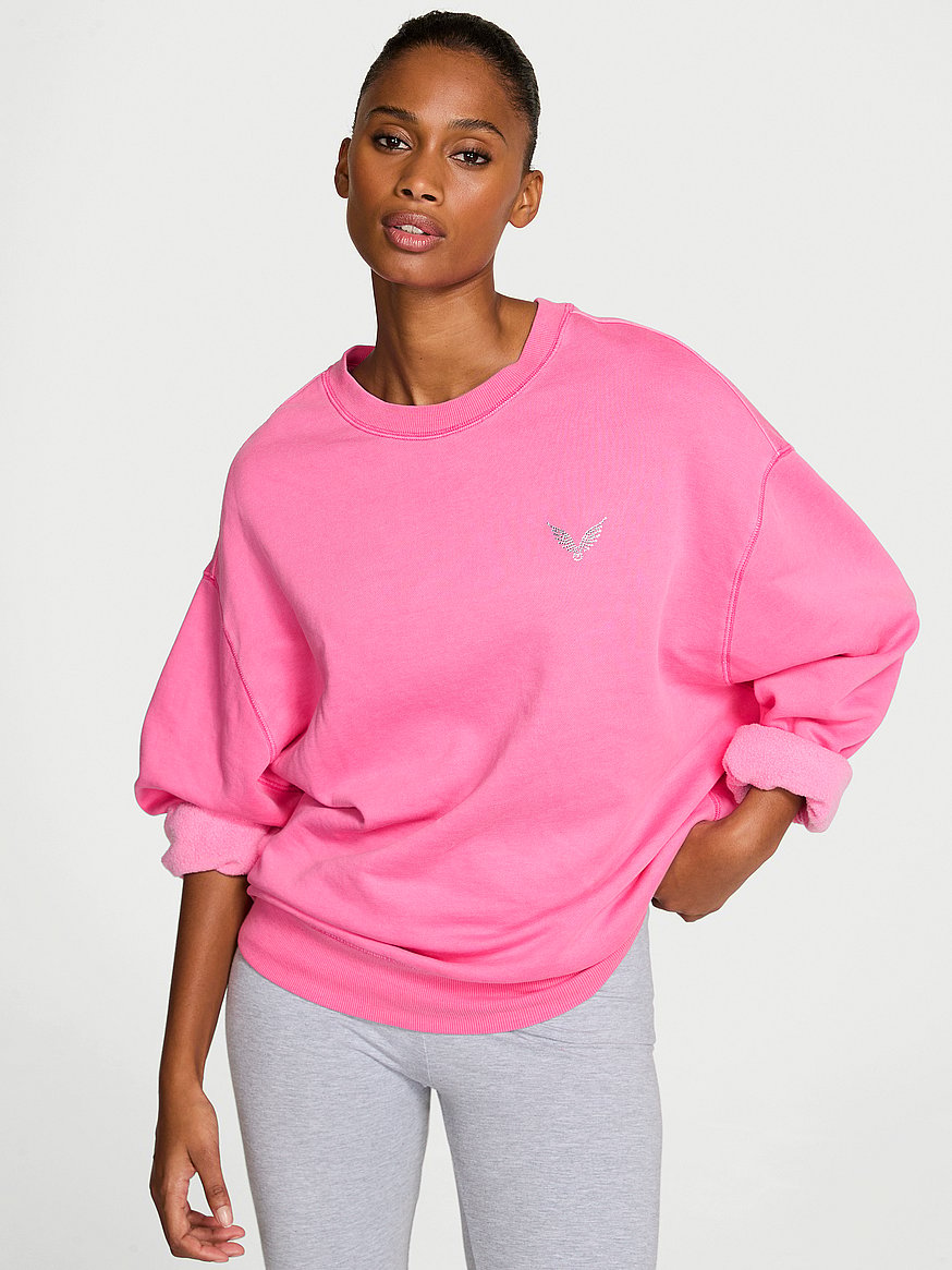 Sweat-shirt Col En Maille Texas A&M Victoria's Secret Rose - Taille Plus, Neuf Avec étiquettes